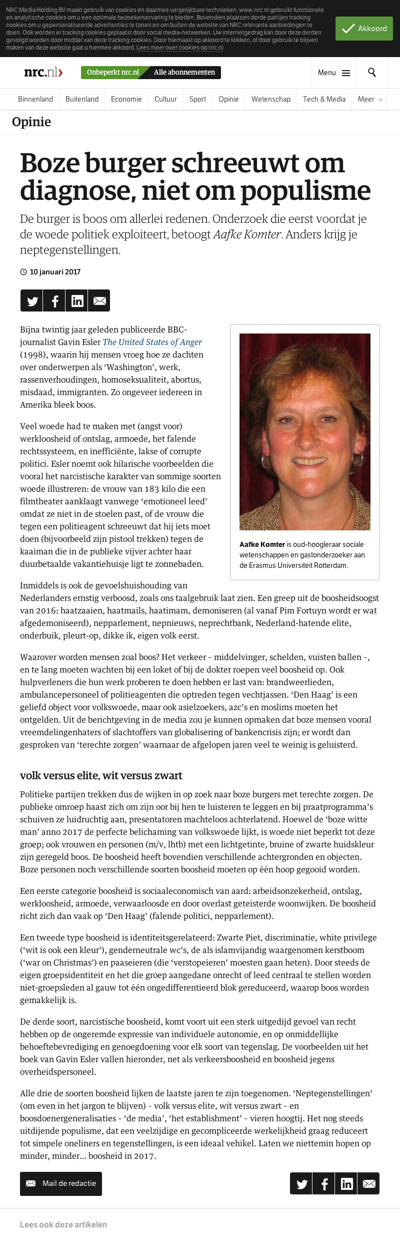 nrc Boze burger schreeuwt om diagnose, niet om pop